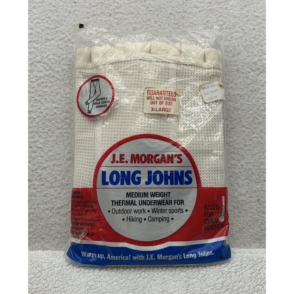 VTG JE Morgan Long Johns Mens‎ XL 42-44 Thermal Underwear USA Outdoors Camping